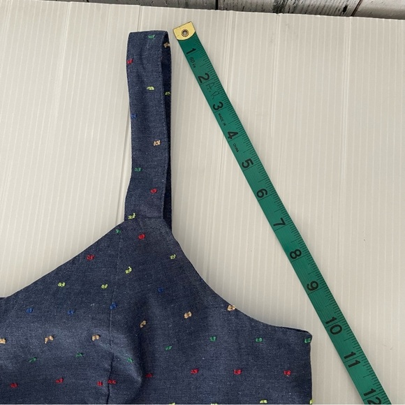 ModCloth Flirtation Bustier Cotton Rainbow Speckle Denim Top size Large - Picture 6 of 8